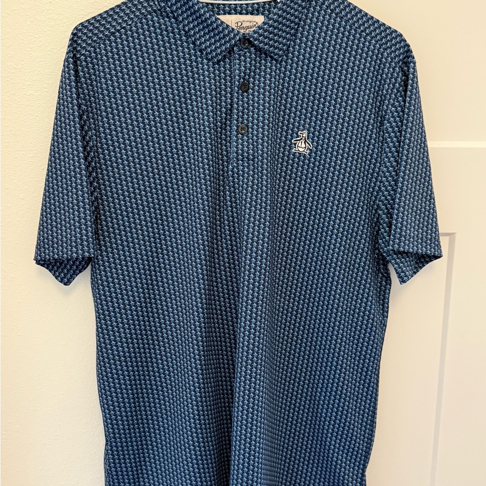 Original Penguin Men's Navy Patterned Polo